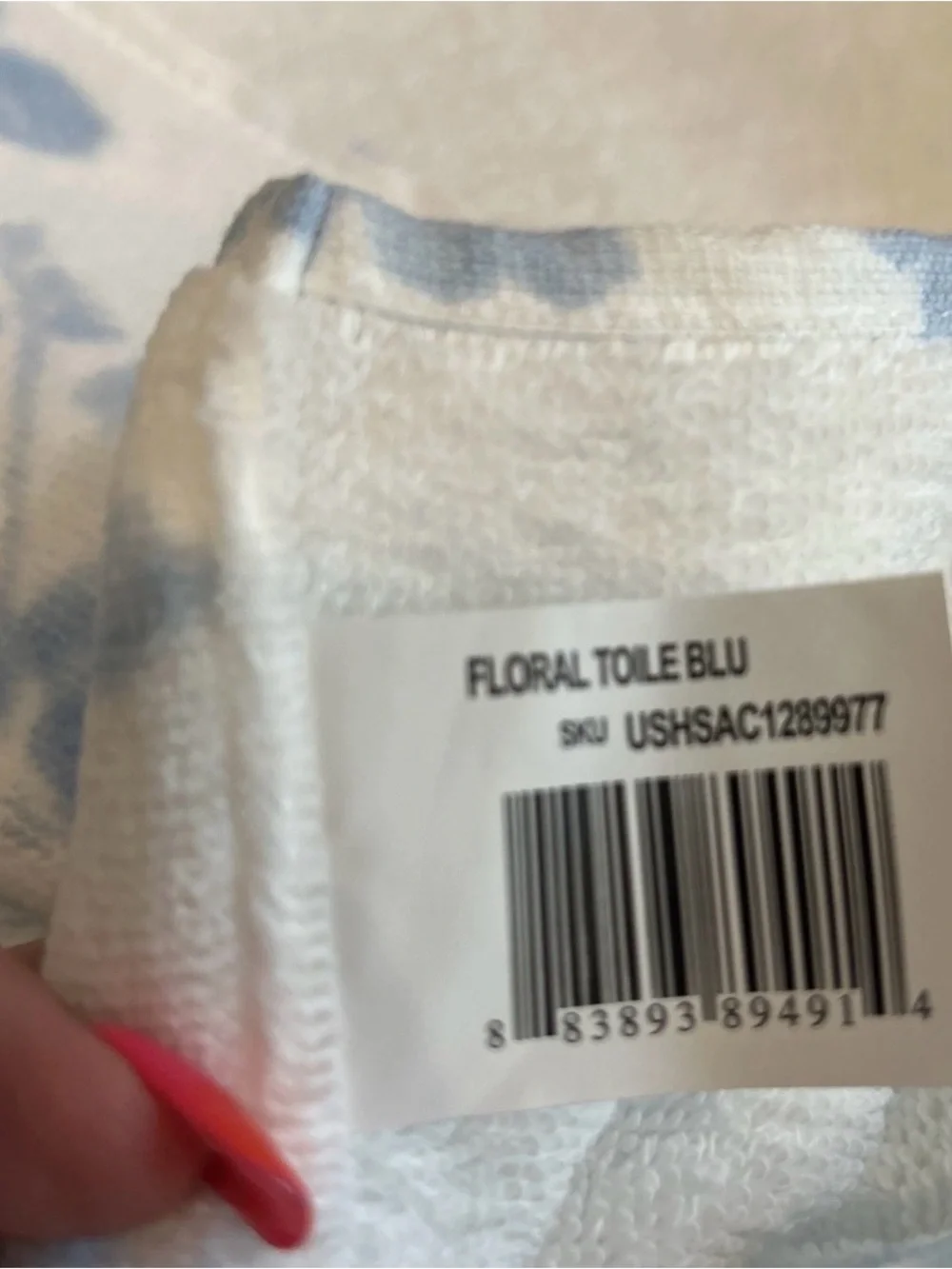 Laura Ashley 4 Pc Set FLORAL TOILE Blue Velour Bath & Hand Towels Set Cottage